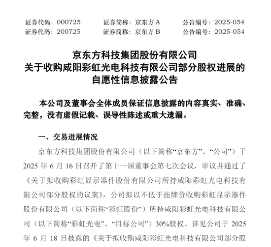 股票配资咨询 48.49亿元！京东方A、彩虹股份“牵手”